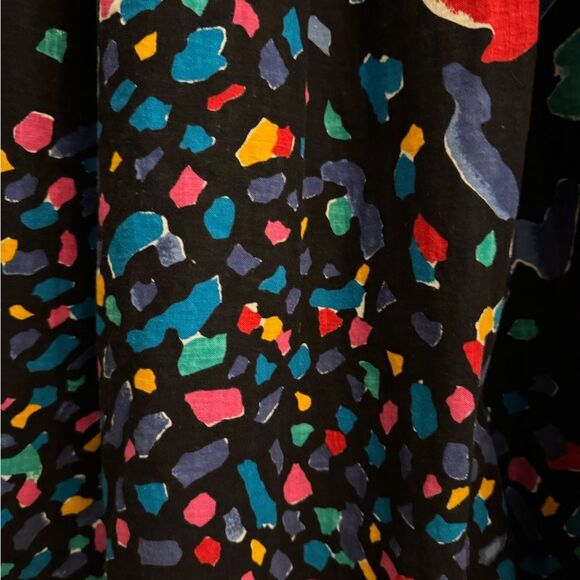 Vintage Saks Fifth Avenue Size Medium Bright Colorful Abstract Linen Blend Skirt - Picture 3 of 11